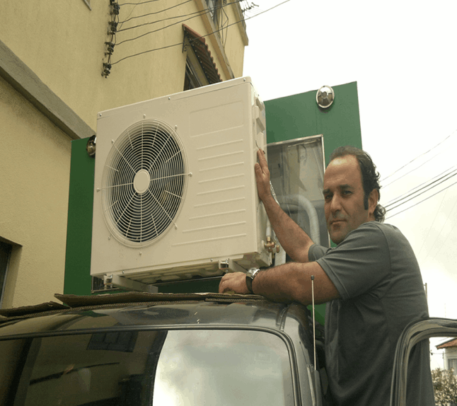 Instalaço ar condicionado split em veiculo automovel caminhão